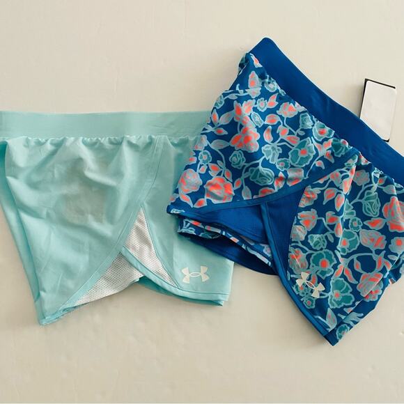Under Armour | Fly By Shorts Aqua Floral Drawstring NWT L - Picture 9 of 9